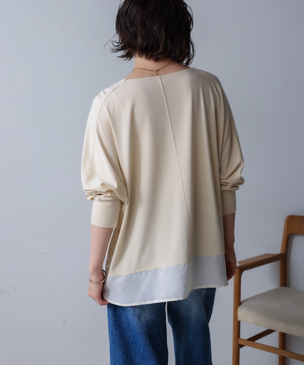 異素材ヘムドルマンプルオーバー