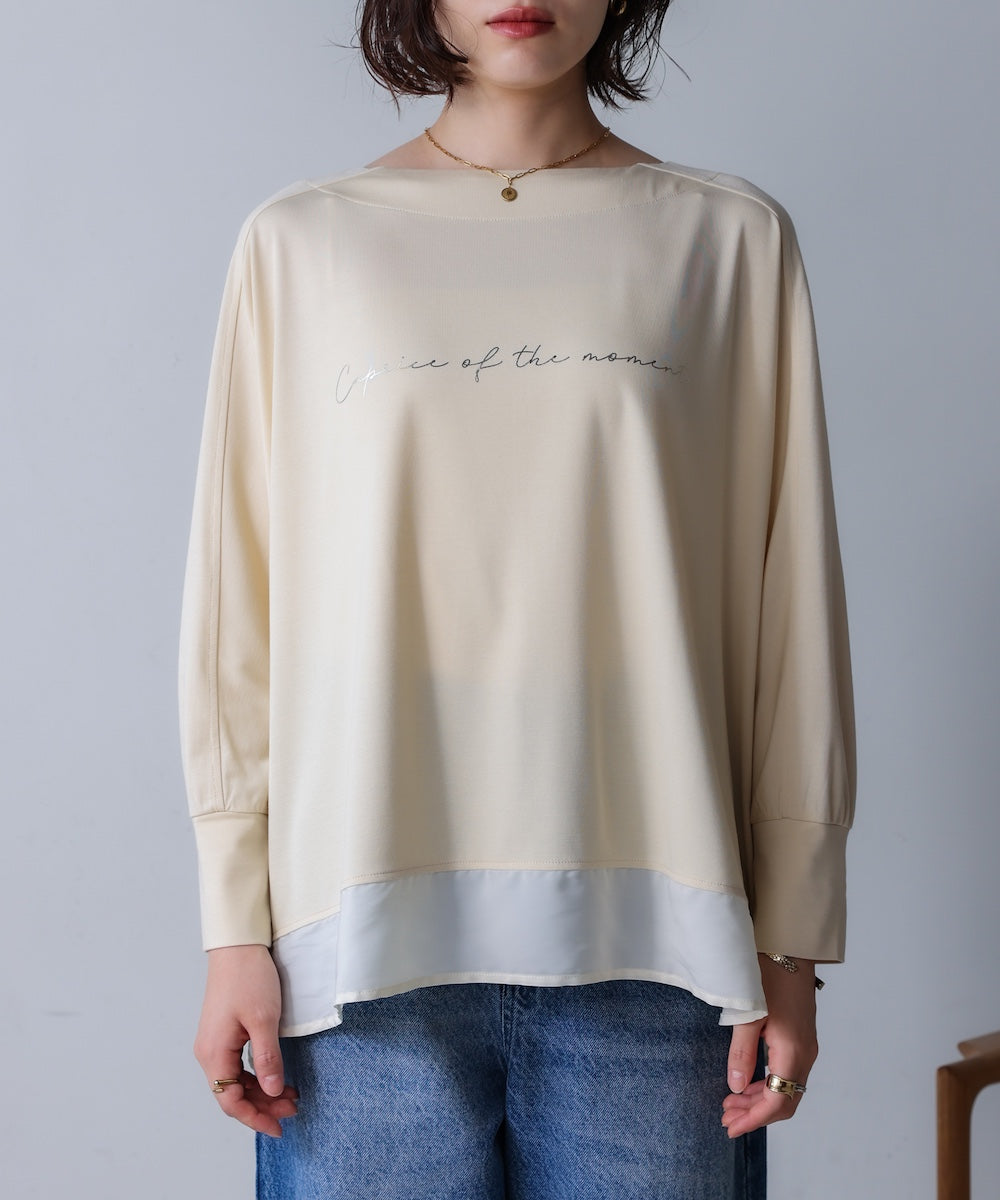 異素材ヘムドルマンプルオーバー