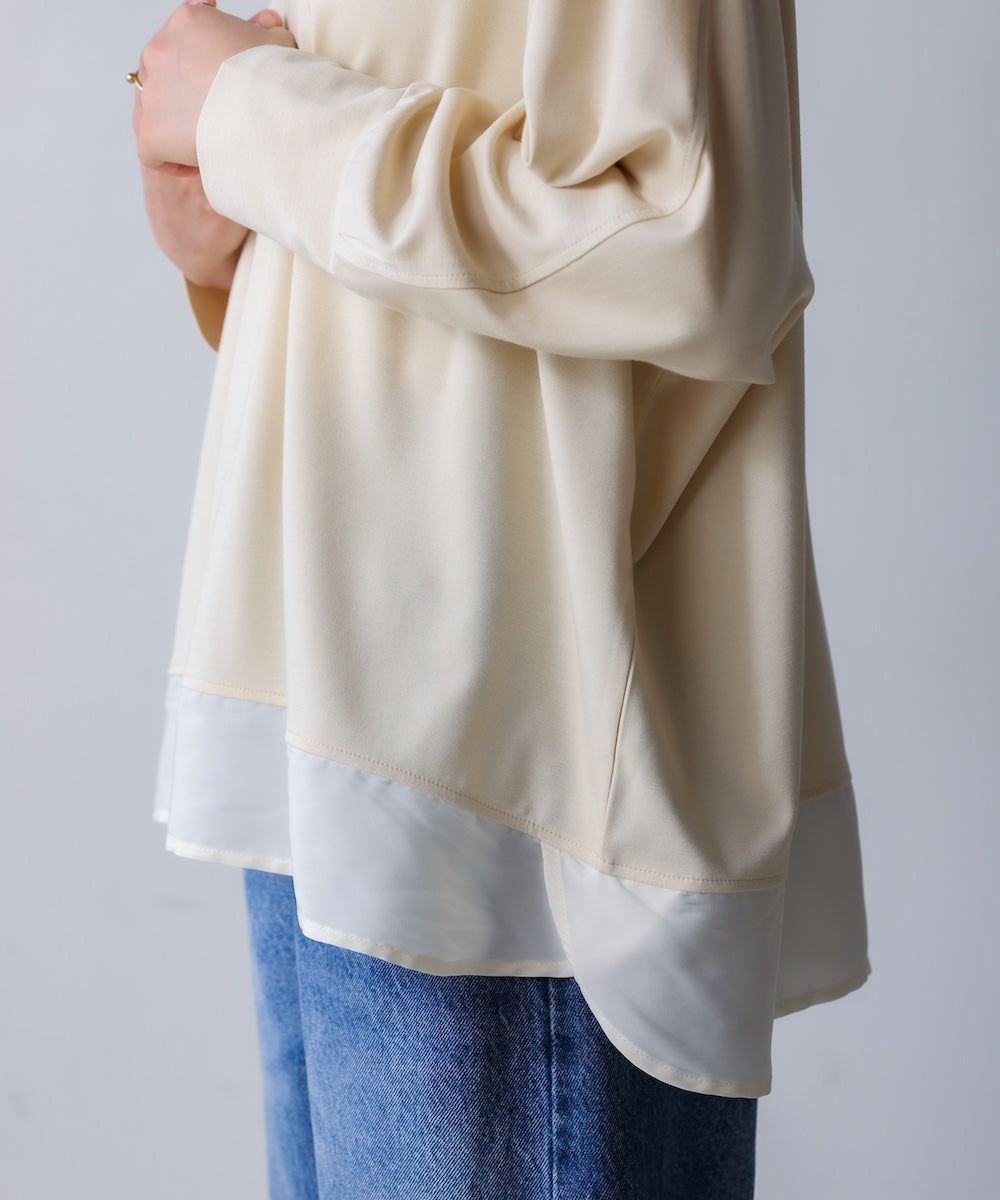 異素材ヘムドルマンプルオーバー