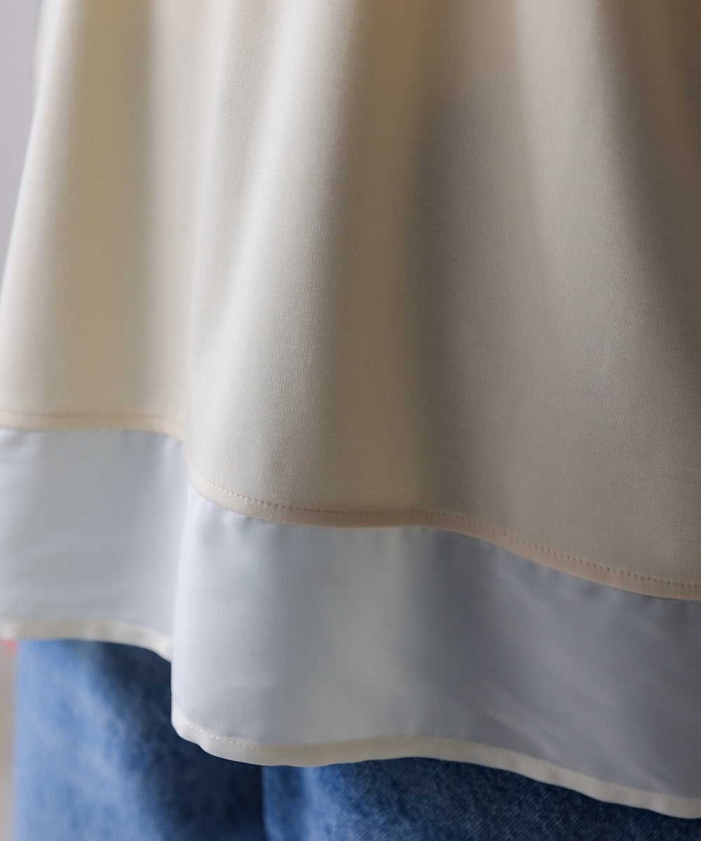 異素材ヘムドルマンプルオーバー