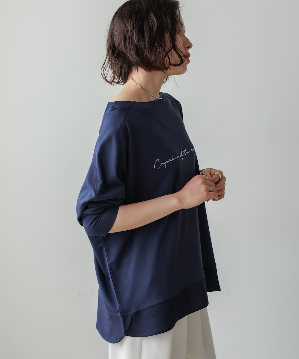 異素材ヘムドルマンプルオーバー