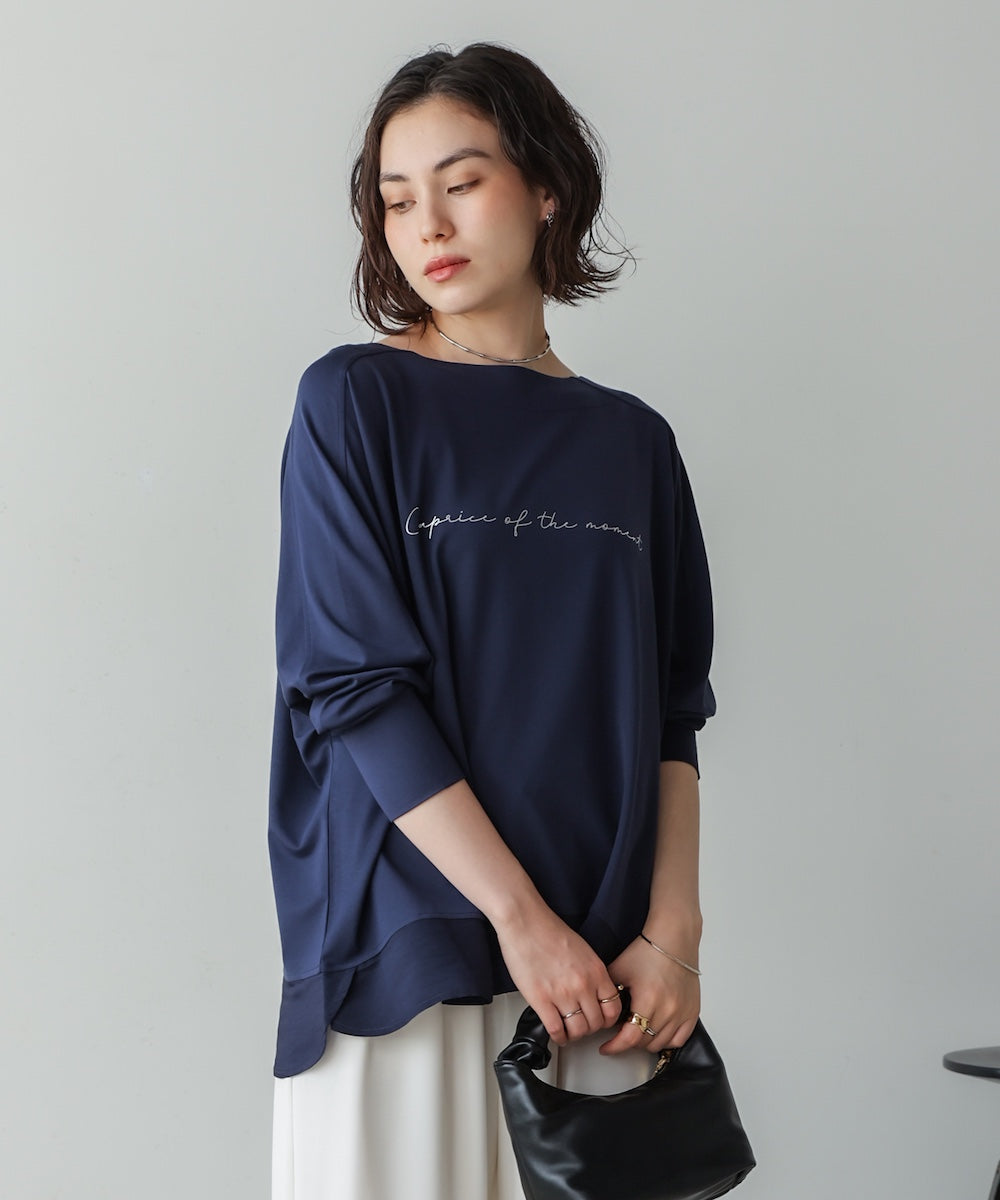 異素材ヘムドルマンプルオーバー