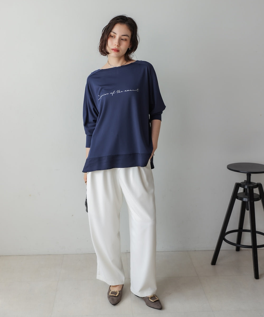 異素材ヘムドルマンプルオーバー