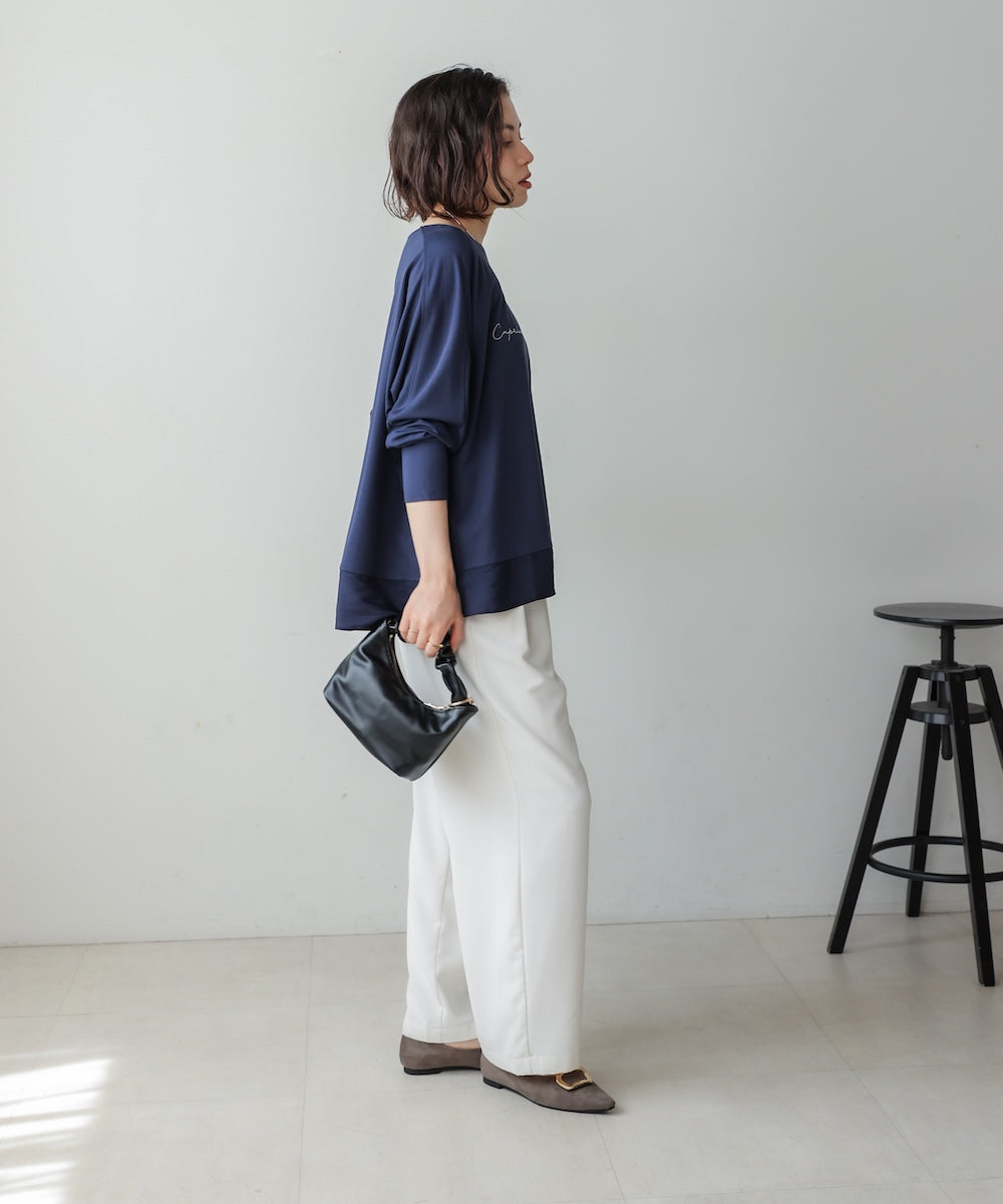 異素材ヘムドルマンプルオーバー