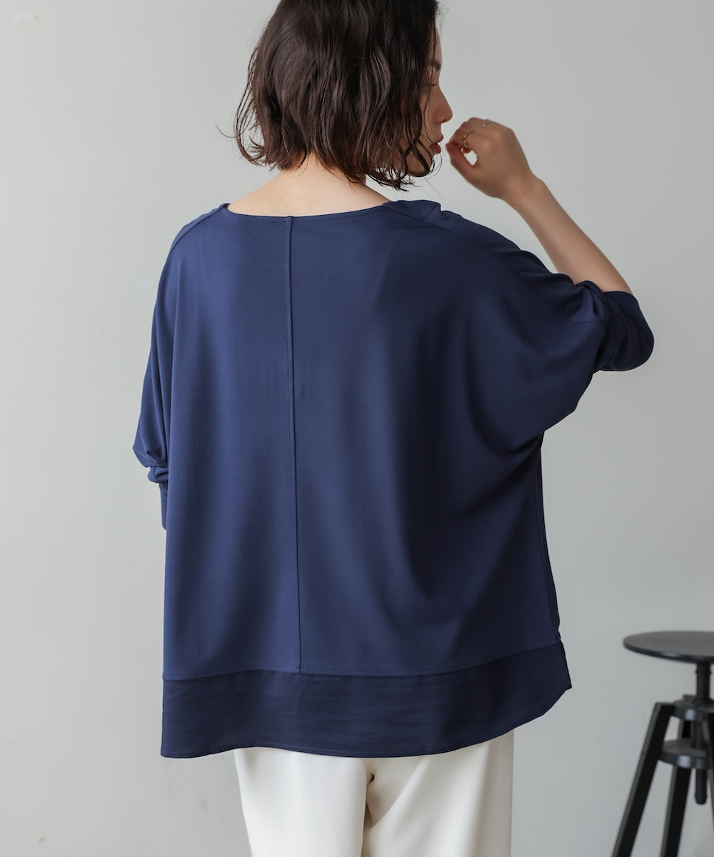 異素材ヘムドルマンプルオーバー