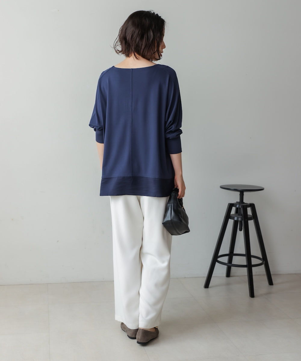 異素材ヘムドルマンプルオーバー