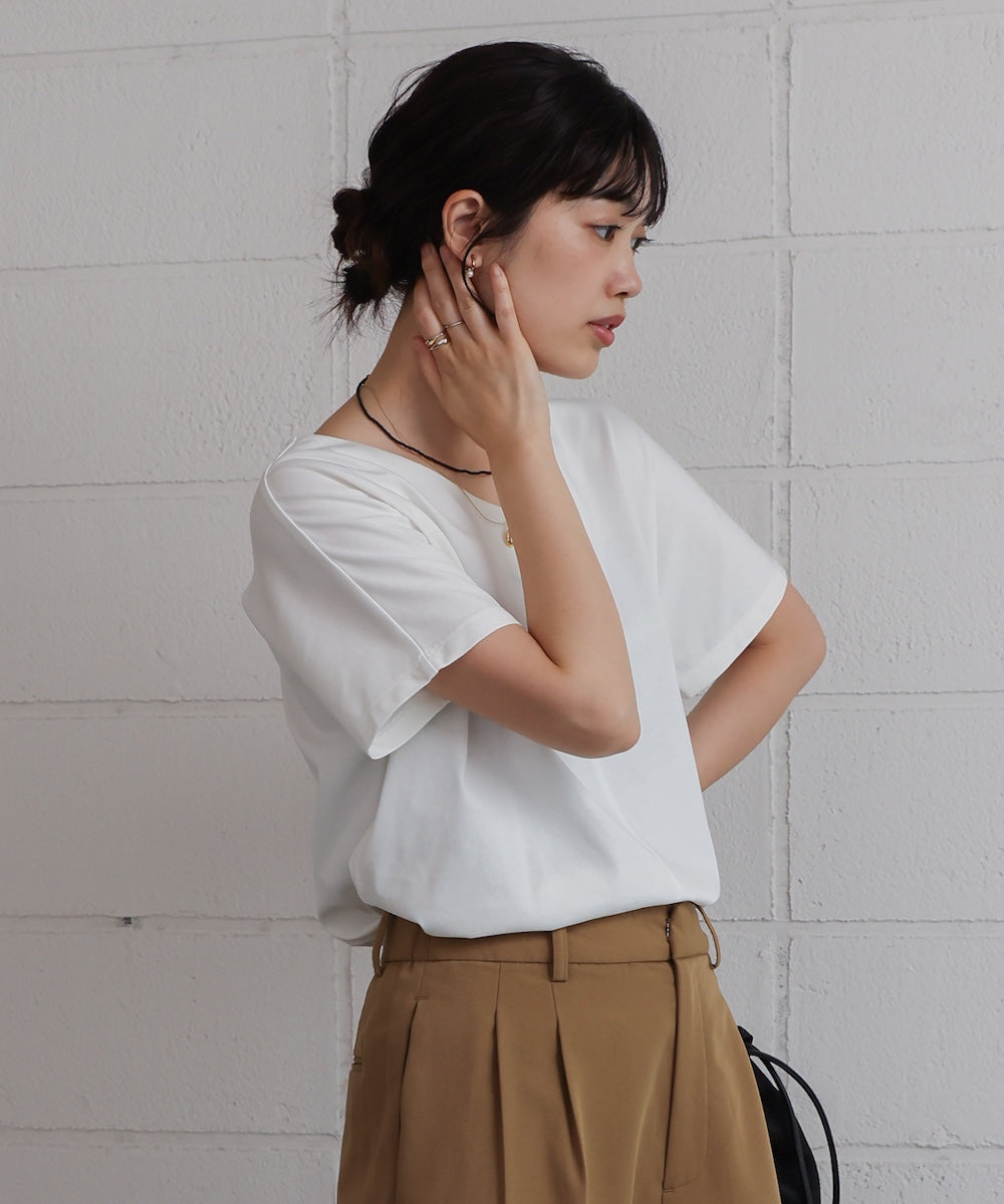 汗染み防止首元スッキリVネックTシャツ