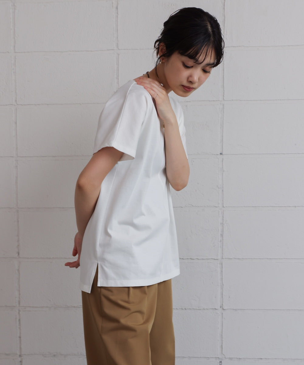 汗染み防止首元スッキリVネックTシャツ