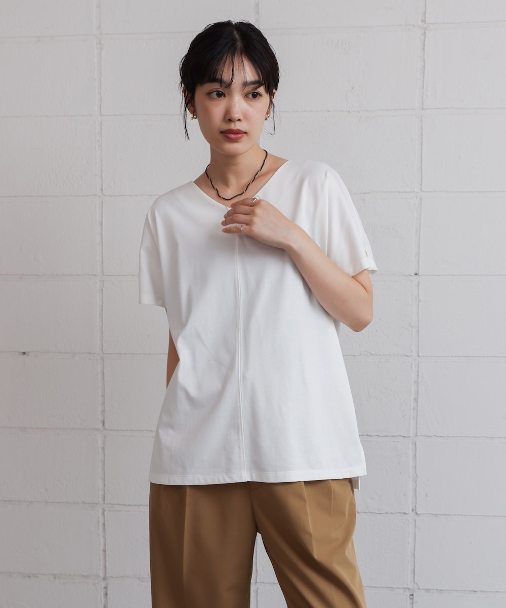 汗染み防止首元スッキリVネックTシャツ