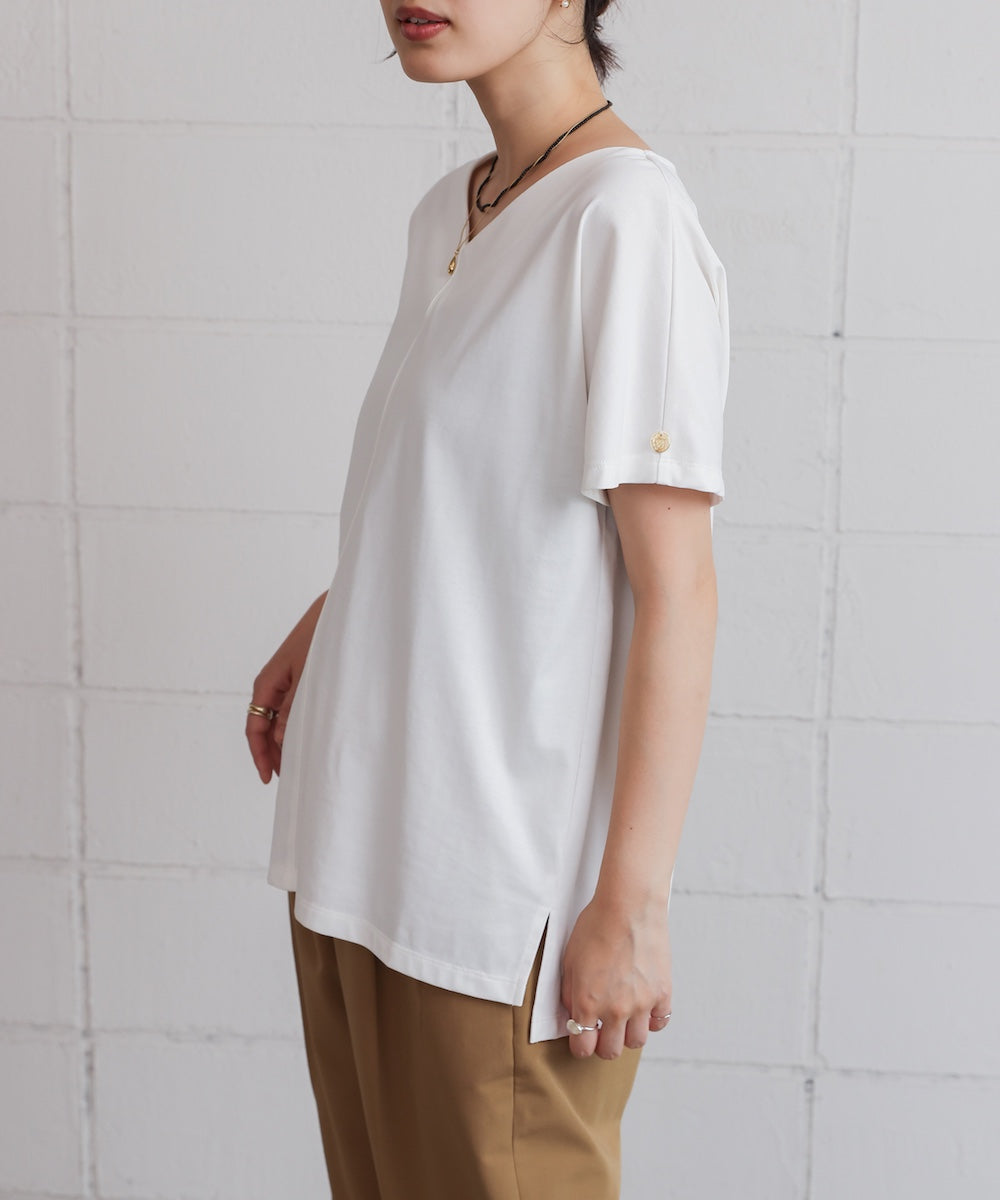 汗染み防止首元スッキリVネックTシャツ