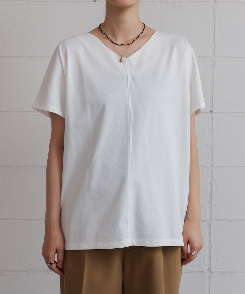 汗染み防止首元スッキリVネックTシャツ