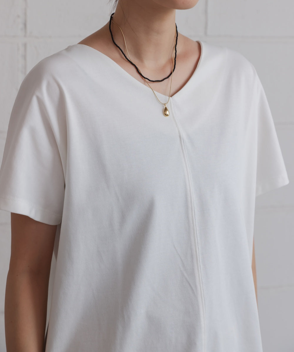 汗染み防止首元スッキリVネックTシャツ