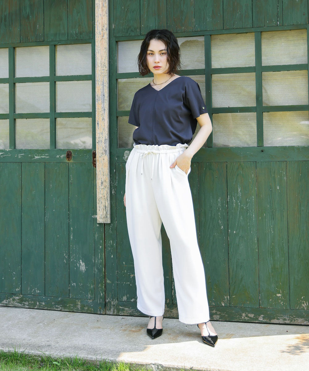 汗染み防止首元スッキリVネックTシャツ