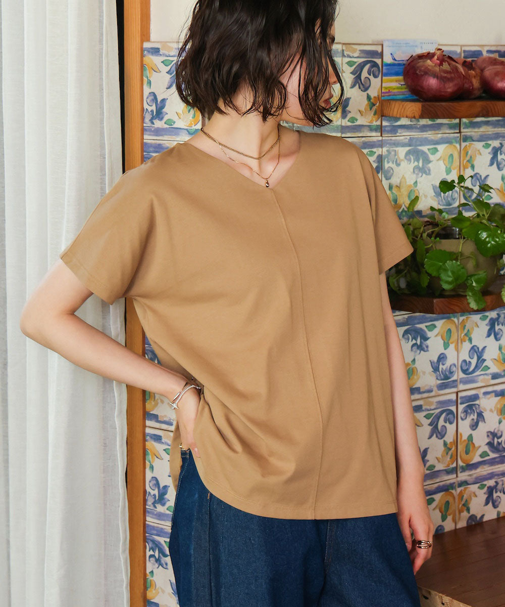 汗染み防止首元スッキリVネックTシャツ