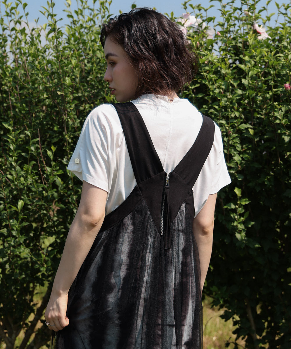 汗染み防止モックネックビューTシャツ