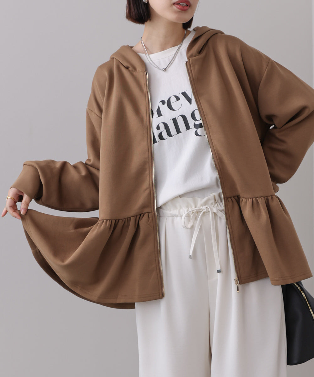 【WEB限定】ペプラムフレアパーカー