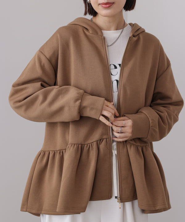 【WEB限定】ペプラムフレアパーカー