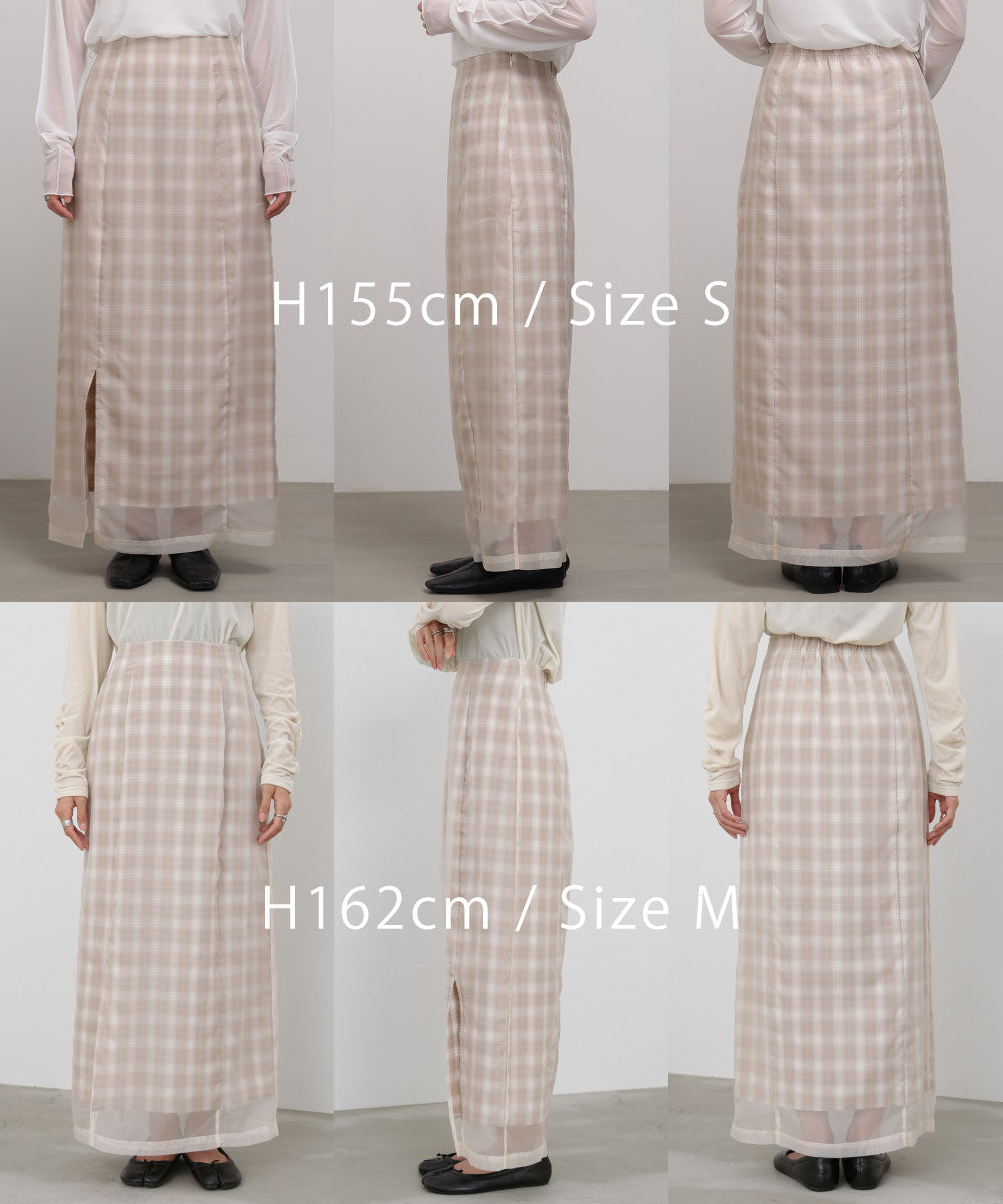 シアードッキングチェックスカート