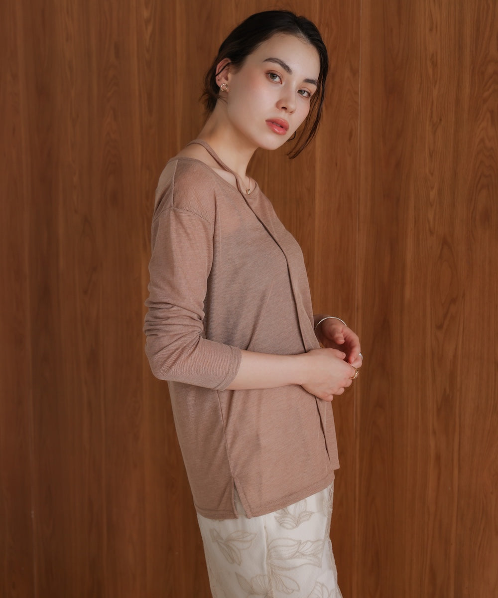 スラブシアーデザインプルオーバー