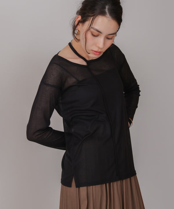 スラブシアーデザインプルオーバー