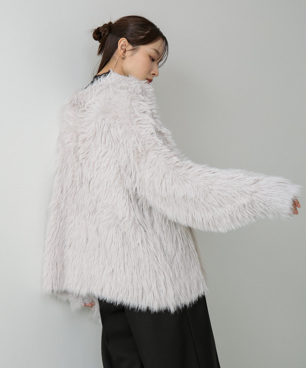 【選べる着丈】ハートボタンシャギーニットカーディガン