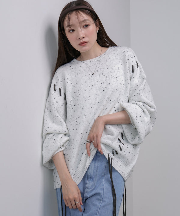 チョコッチップ編み上げトップス