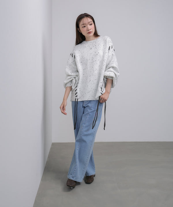 チョコッチップ編み上げトップス