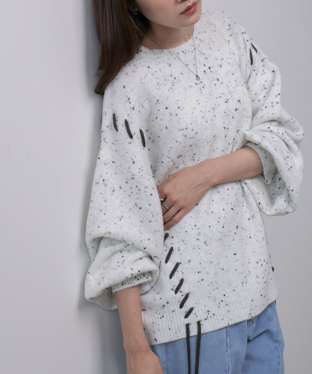 チョコッチップ編み上げトップス