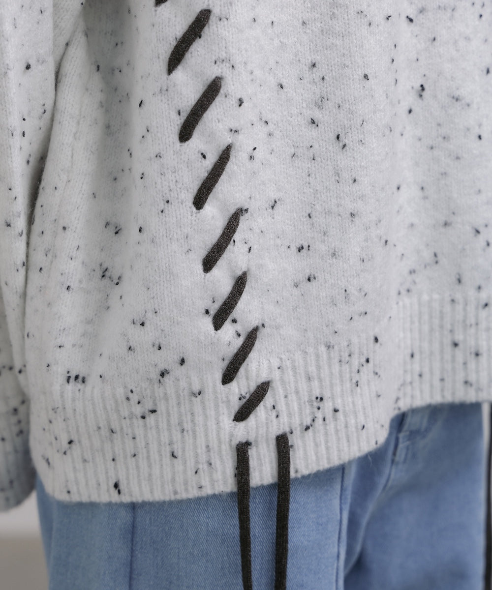 チョコッチップ編み上げトップス