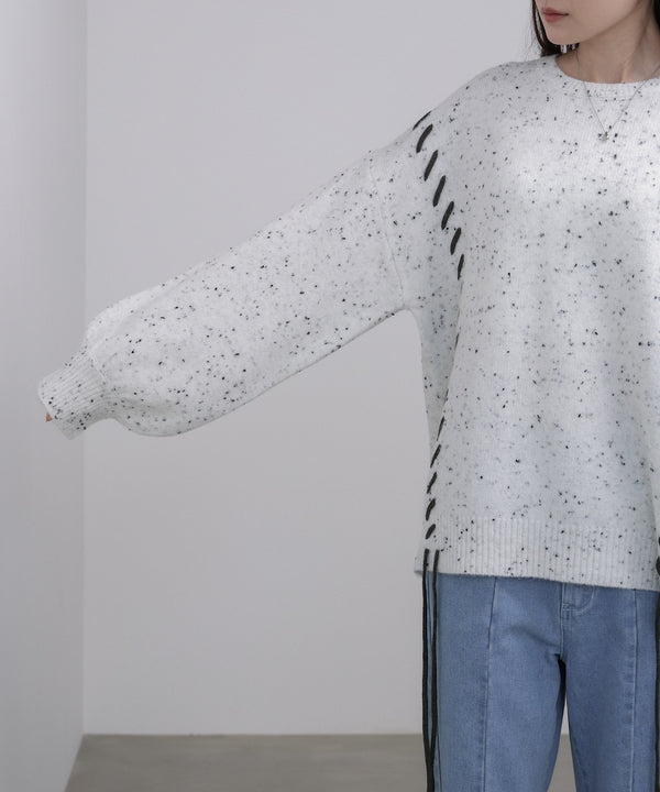 チョコッチップ編み上げトップス