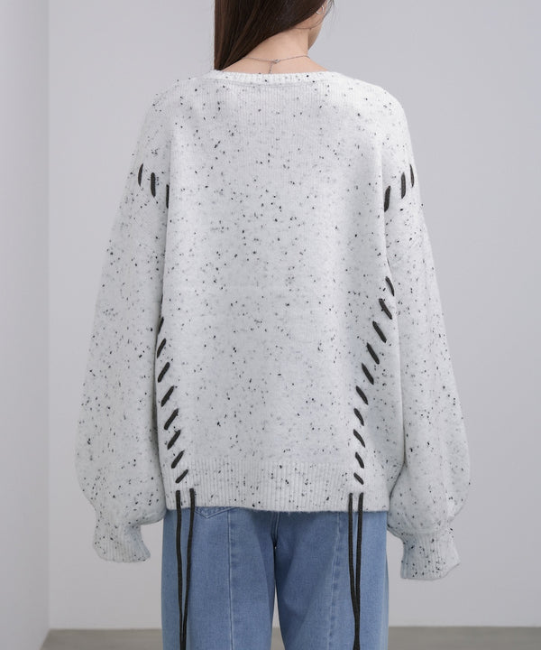 チョコッチップ編み上げトップス