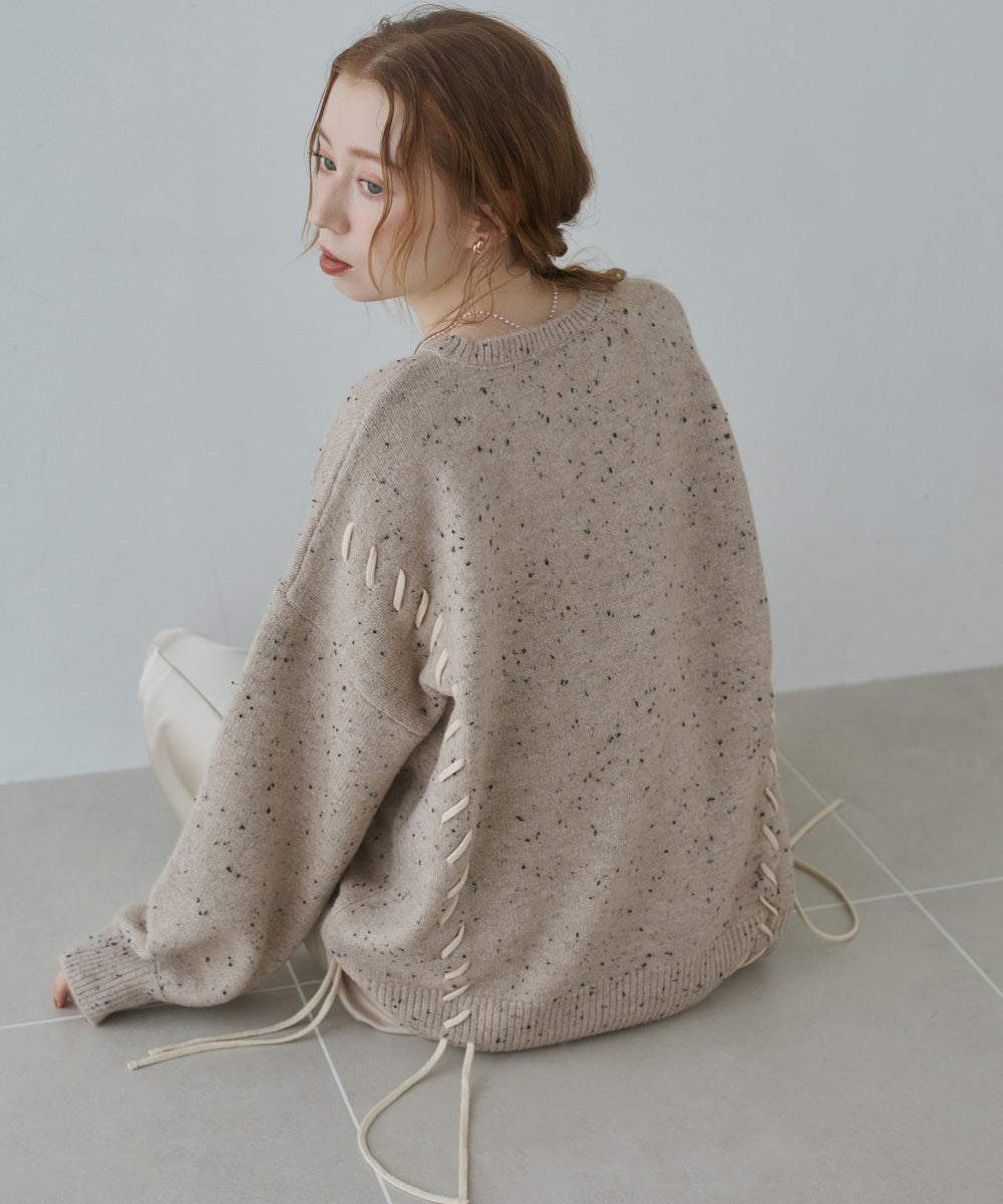 チョコッチップ編み上げトップス