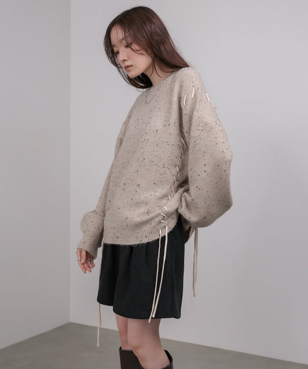 チョコッチップ編み上げトップス