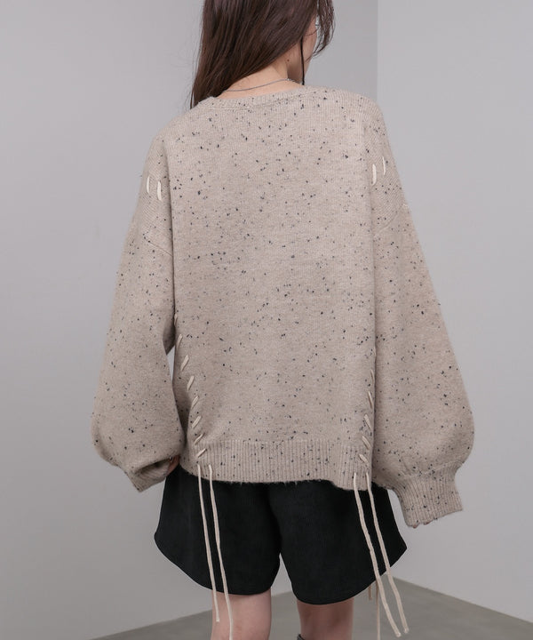 チョコッチップ編み上げトップス