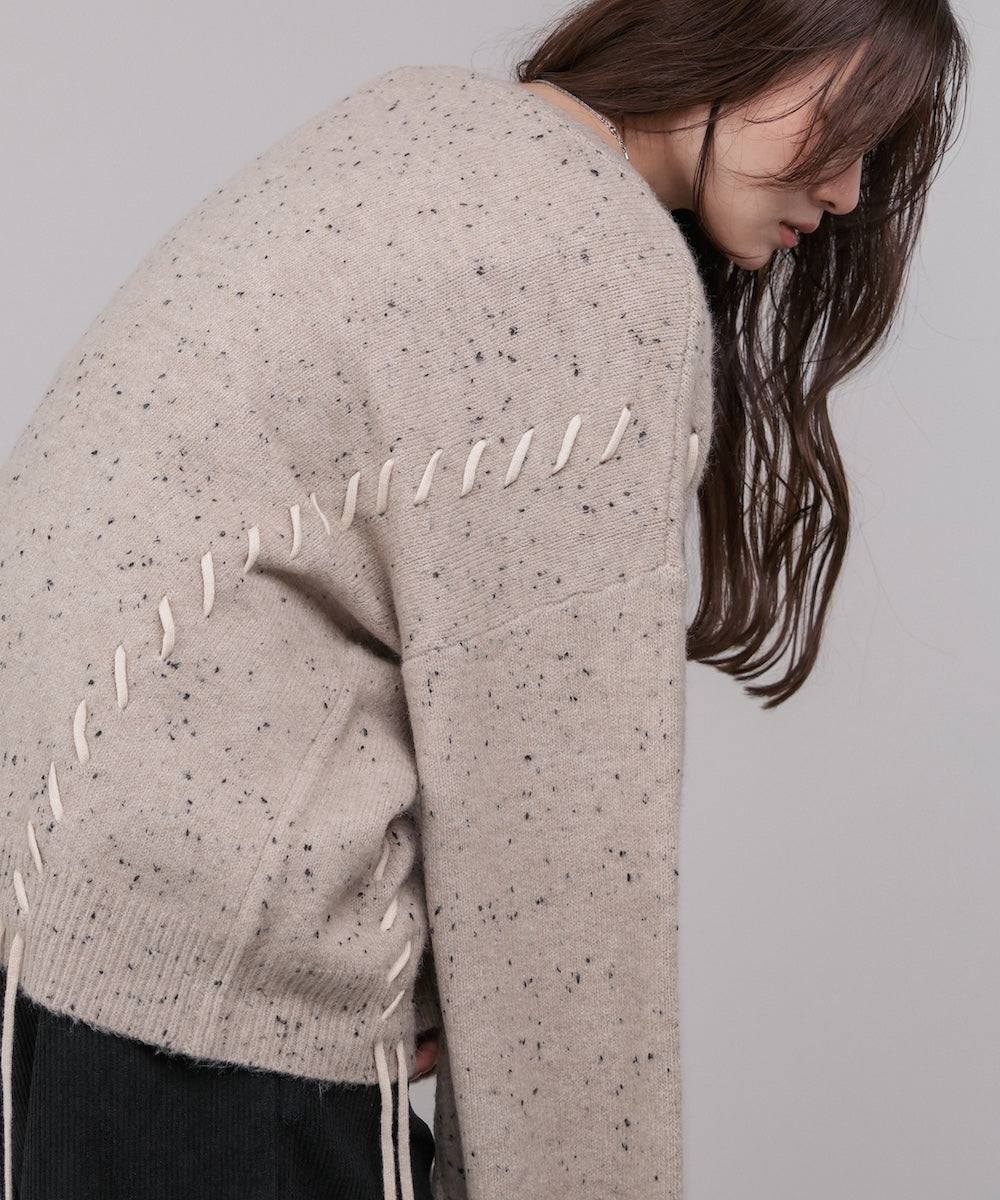 チョコッチップ編み上げトップス