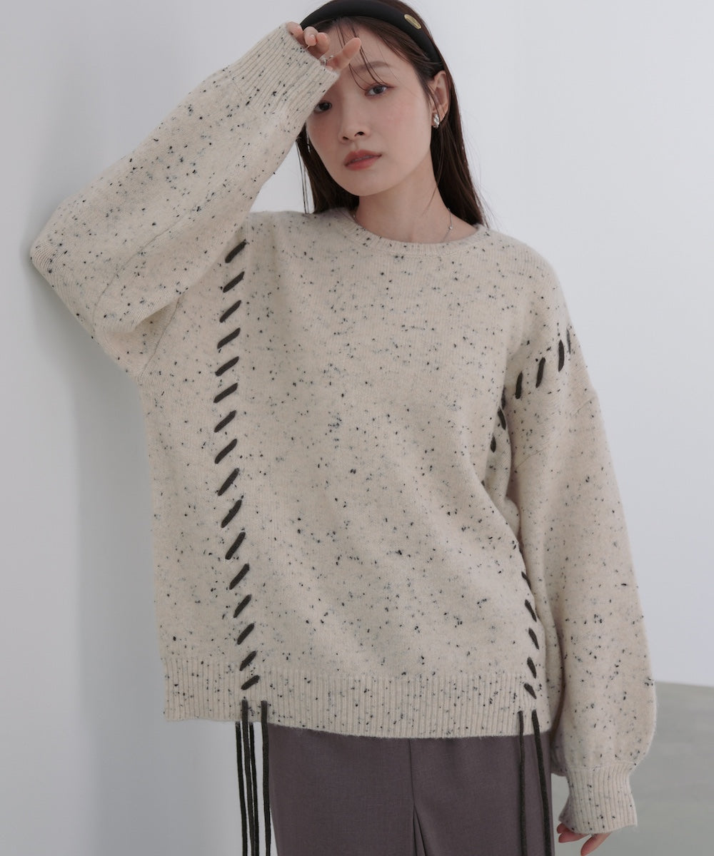 チョコッチップ編み上げトップス