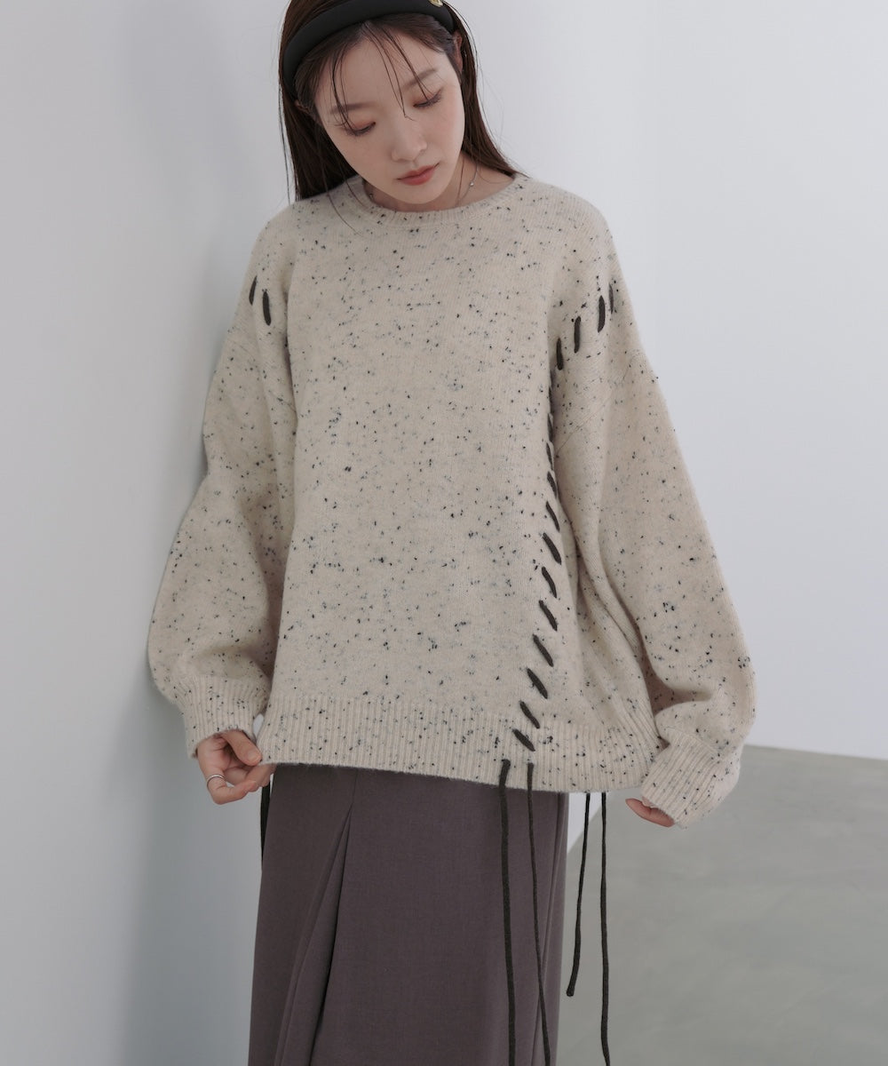 チョコッチップ編み上げトップス