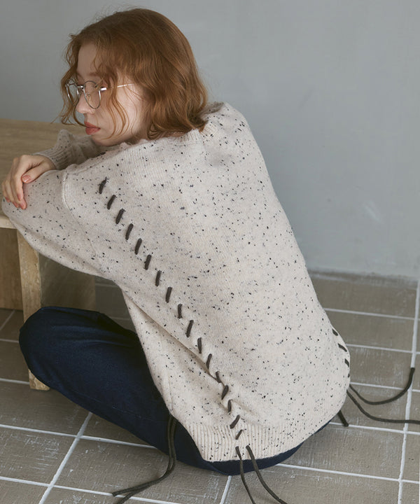 チョコッチップ編み上げトップス