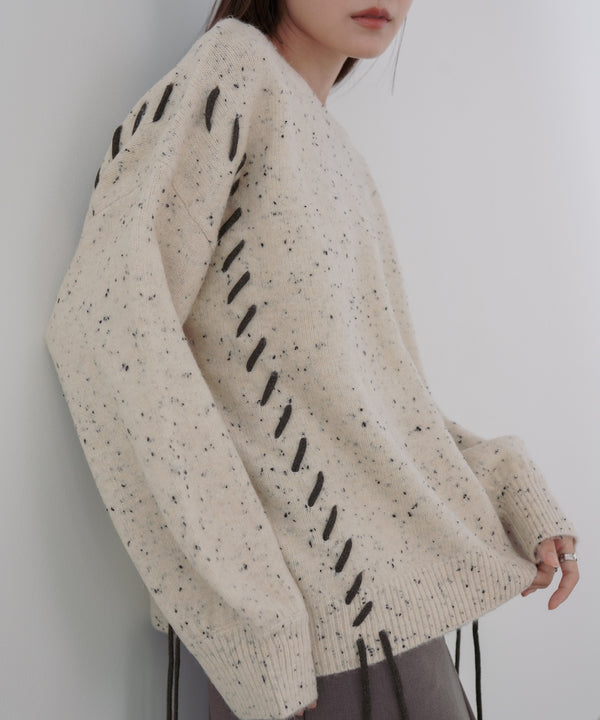 チョコッチップ編み上げトップス