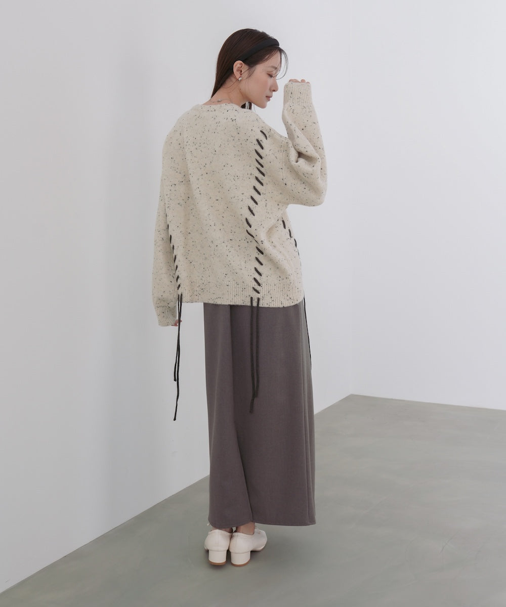 チョコッチップ編み上げトップス