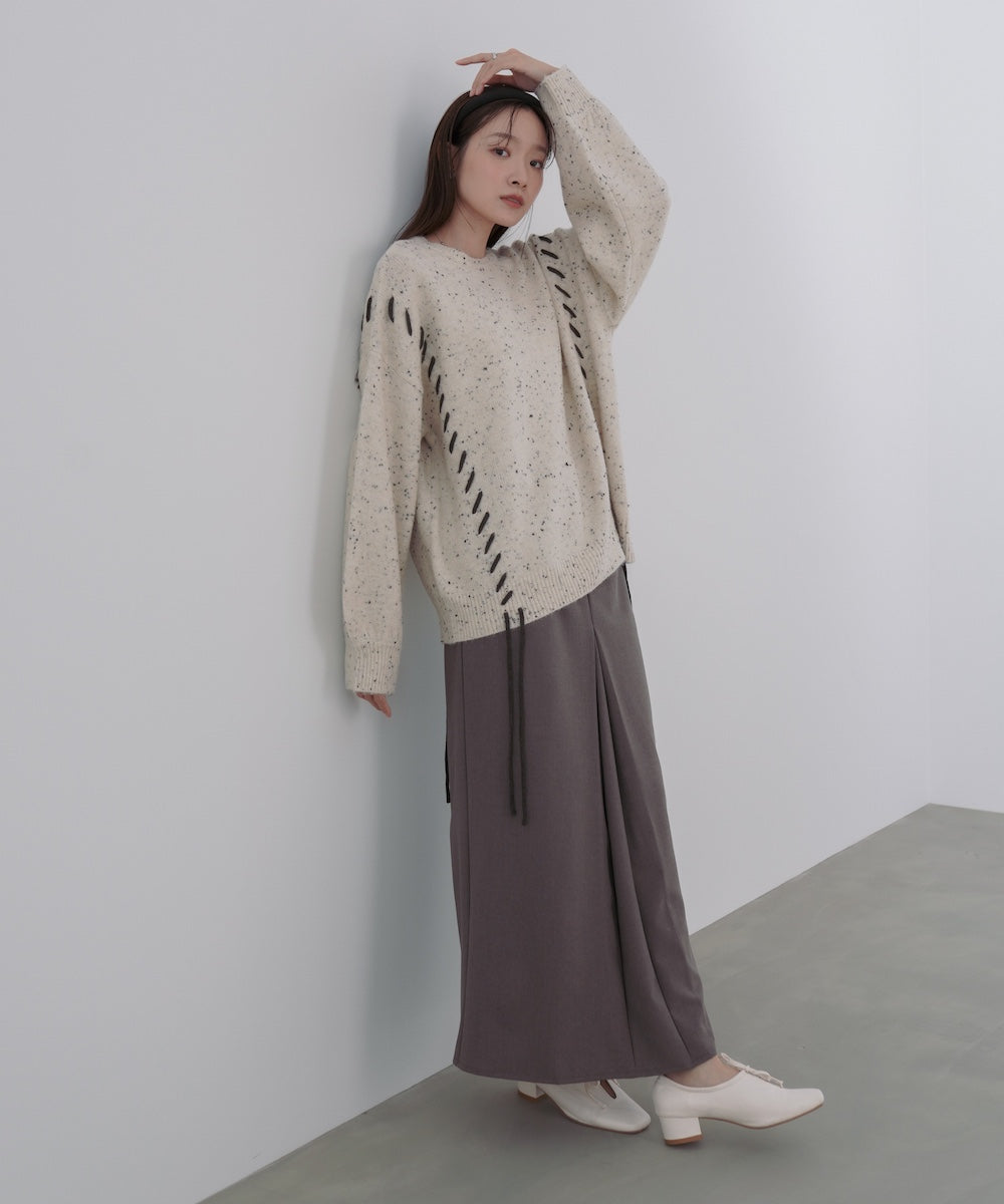 チョコッチップ編み上げトップス