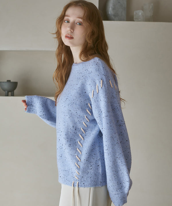 チョコッチップ編み上げトップス