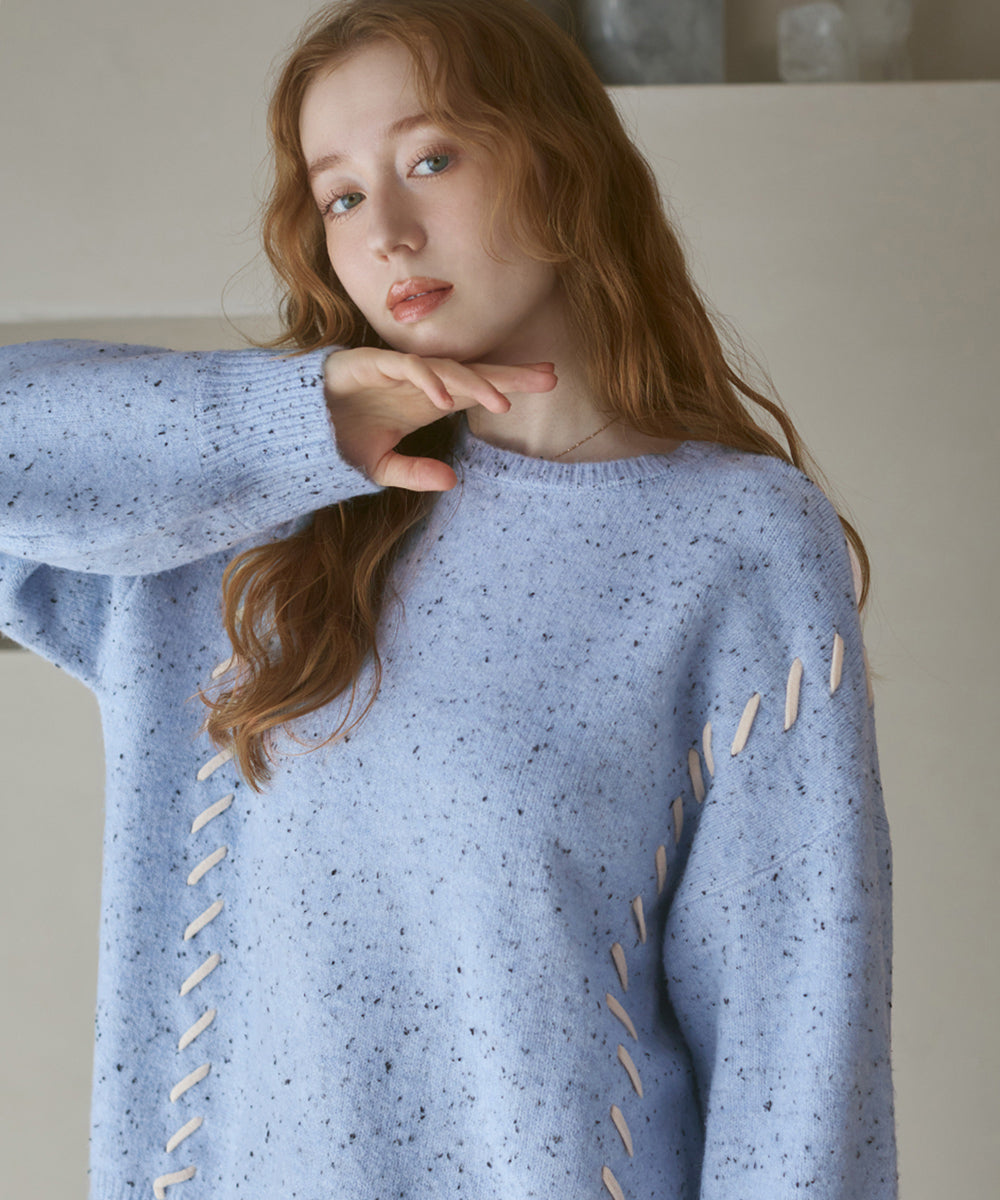 チョコッチップ編み上げトップス