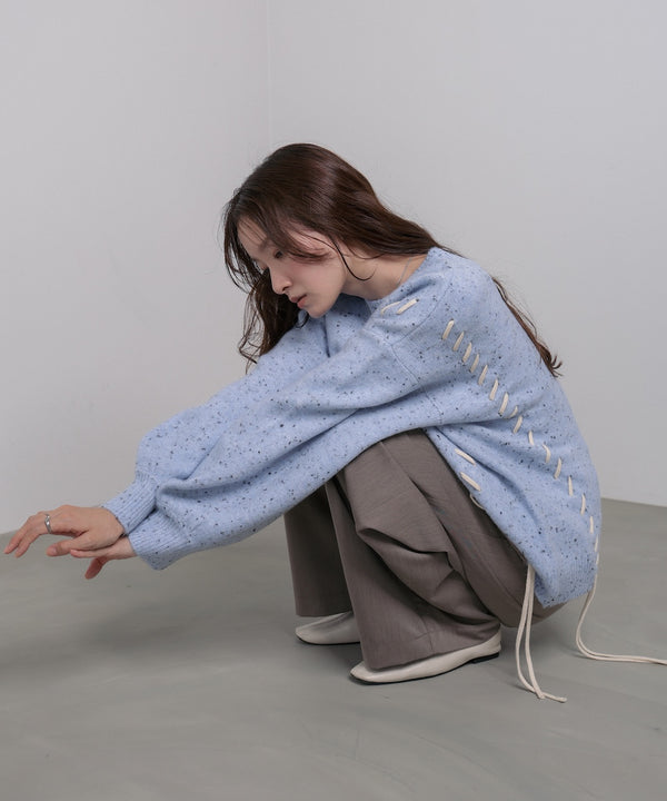 チョコッチップ編み上げトップス