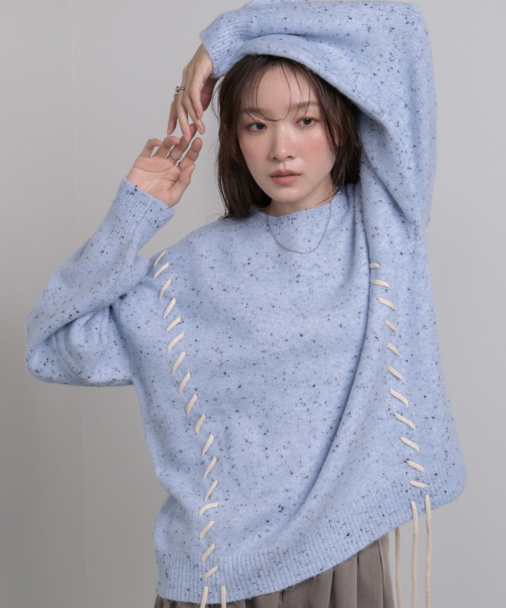 チョコッチップ編み上げトップス