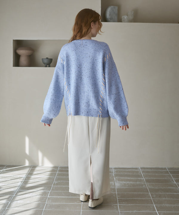 チョコッチップ編み上げトップス