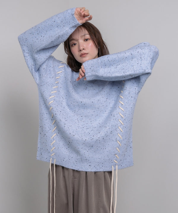 チョコッチップ編み上げトップス