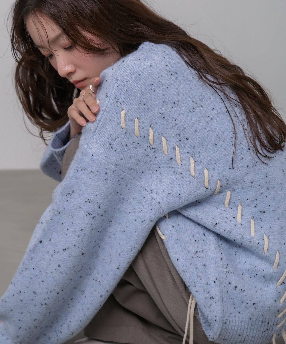 チョコッチップ編み上げトップス