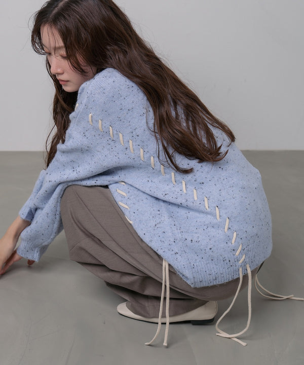 チョコッチップ編み上げトップス