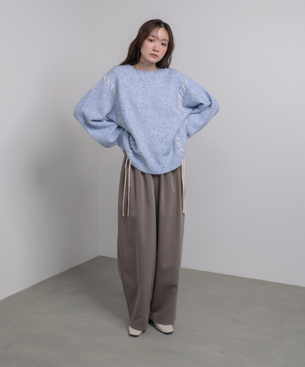 チョコッチップ編み上げトップス